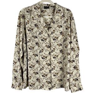 Laura Scott Floral Button Down Blouse 20W